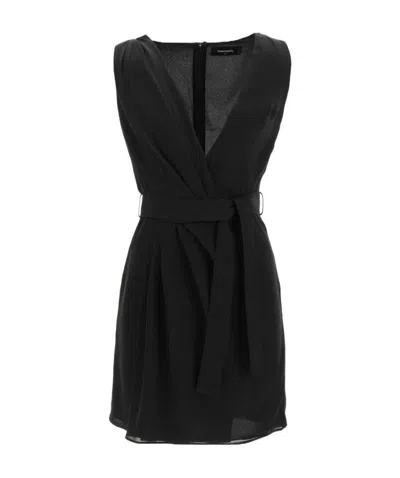 DSQUARED2 DSQUARED2 BELTED V-NECK DRESS