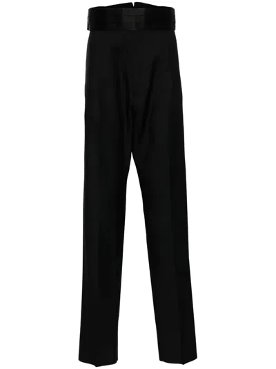 Dsquared2 Belted Tailored Trousers In Schwarz