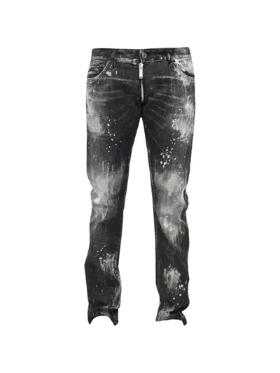 DSQUARED2 BELT-LOOP BLEACHED-EFFECT JEANS