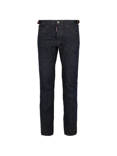 Dsquared2 Belt-loops Cotton Jeans In Black
