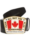Dsquared2 Leaf Detail Buckle Adjustable Fit Belts In Black