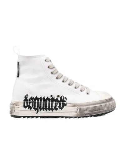 Dsquared2 Berlin Distressed Sneakers In White