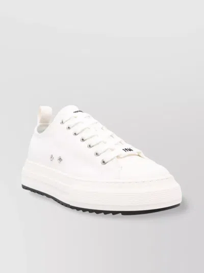 Dsquared2 Berlin Leather Detail Sneakers In White