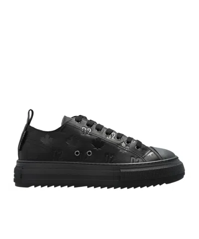 Dsquared2 Berlin Monogram Low-top Sneakers In Black