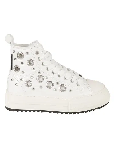 Dsquared2 Woman Sneakers White Size 6.75 Leather