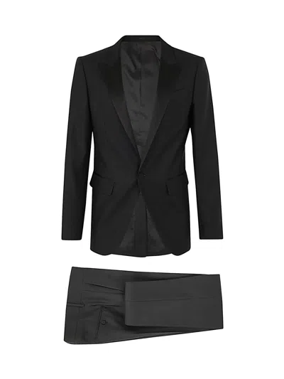 Dsquared2 Tailored Suit Featuring Satin Trim In Black