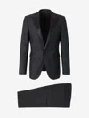 Dsquared2 Black Wool Blend Chicago Tuxedo Suit In Black