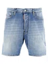 Dsquared2 Blue Jeans With Five-pocket Design And Logo Patch On The Back In Denim Man