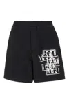Dsquared2 Black Bermuda Shorts With Icon Logo Print In Cotton Man In 900