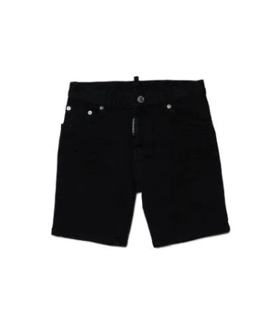 Dsquared2 Kids' Bermuda Denim Con Logo In Black