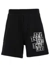 Dsquared2 Black Bermuda Shorts With Icon Logo Print In Cotton Man In Black