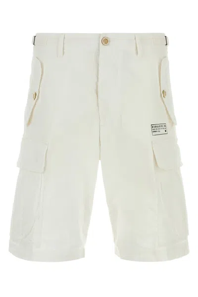 Dsquared2 Dsquared Men White Stretch Cotton Utility Bermuda Shorts