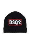 Dsquared2 Berretto Beanie In Misto Lana Con Logo Dsq2