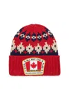 Dsquared2 Norwegian Wool Blend Beanie In Blue