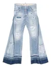 Dsquared2 Bettter X D2 Medium Mended Rips Wash Iced Mother Jeans In Blue