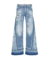 Dsquared2 Bettter X D2 Medium Mended Rips Wash Iced Mother Jeans In Blue