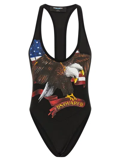 Dsquared2 Bettter X  'racer' Bodysuit In Black