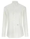 Dsquared2 Wide Back Cut-out Cotton Shirt With Drawstring Detail In White