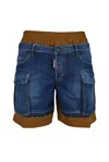 Dsquared2 Multicolor Denim Bermuda Shorts In Blue