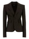 Dsquared2 Dsquared Women Chocolate Wool Blend Bianca Blazer In Brown
