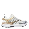 Dsquared2 Dash Panelled Mesh Sneakers In Bianco