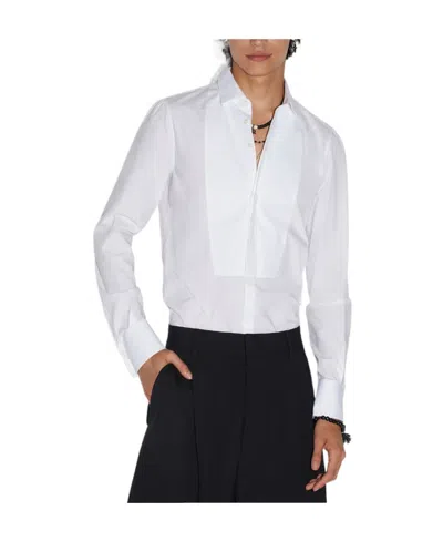 Dsquared2 Bib-front Long-sleeve Shirt In White