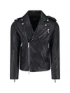Dsquared2 Men Black Jacket With Three Zip Pockets On The Front In Leather Man In Black