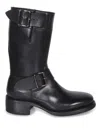 Dsquared2 Logo-debossed Leather Boots In Black