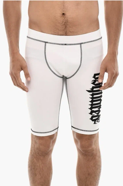 DSQUARED2 BIKER SHORTS GOTHIC WITH LOGO PRINT
