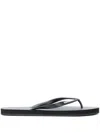 Dsquared2 Open Toe Thong Strap Sandals With Textured Sole In Black