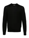 Dsquared2 Lightweight Blue Knit Sweatshirt With Crew Neckline And Logo Detail In Black
