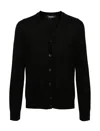 Dsquared2 V-neck Cardigan With Button-down Front And Front Pockets In Black
