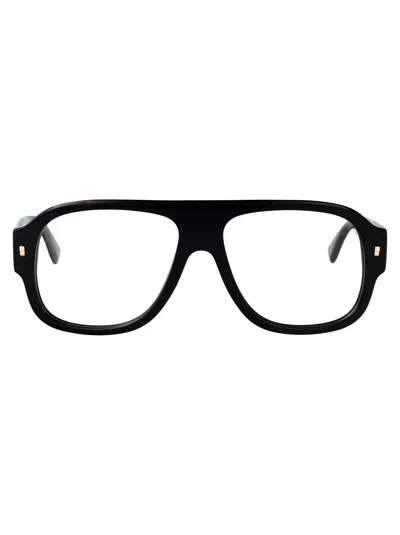 Dsquared2 Black Acetate Glasses In Brown