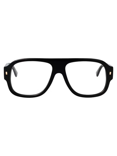 Dsquared2 Black Acetate Glasses In Transparent