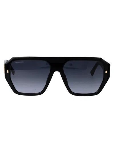 Dsquared2 Black Acetate Sunglasses In Blue