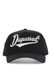 Dsquared2 Black Adjustable Curved Brim Embroidered Baseball Cap In Black