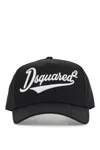 Dsquared2 Black Adjustable Curved Brim Embroidered Baseball Cap In Nero (black)