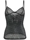 Dsquared2 Logo-jacquard Mesh Top In Black