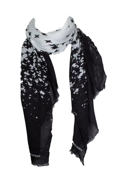 Dsquared2 , Black And White Printed Scarf