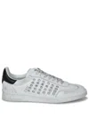 Dsquared2 Premium Calf Leather Sneakers With Metallic Studs In White