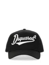 Dsquared2 Black Baseball Cap With Maxi Logo Lettering On The Front In Black