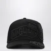 Dsquared2 Black Baseball Cap With Logo Patches Men In Black