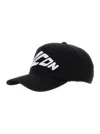 Dsquared2 Black Baseball Cap With Maxi Print On The Front And Logo Lettering On The Rear In Cotton M In Black