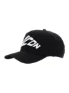 Dsquared2 Black Baseball Cap With Maxi Print On The Front And Logo Lettering On The Rear In Cotton M In Black