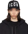 Dsquared2 D-squared2 Mans Black Cotton Gabardine Cap With Logo In M063 Black