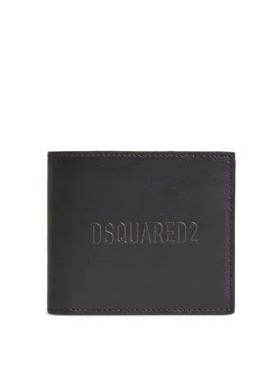 DSQUARED2 BLACK BI-FOLD WALLET WITH LOGO