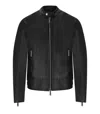 Dsquared2 Black Biker Jacket With Mandarin Collar And Waist Straps