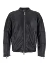 Dsquared2 Black Biker Jacket With Zip Closure And Twinbro Logo Imprinted On The Back In Leather Man