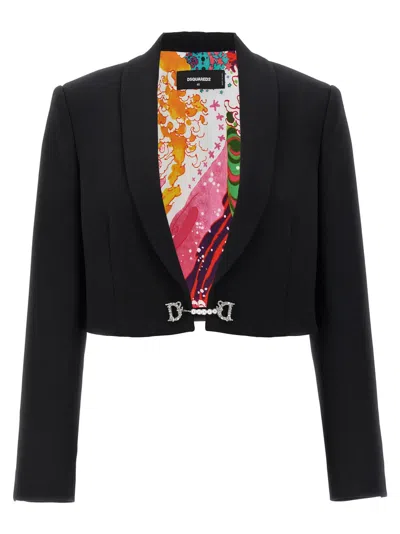DSQUARED2 BLACK BLACK BLACK BLACK BLACK BLACK BLACK BLACK BLACK BLACK BLACK BLACK BLACK D2 JEWEL SHORT JACKE