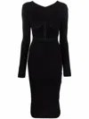Dsquared2 Cut-out Pencil Midi Dress With Fitted Silhouette In Black